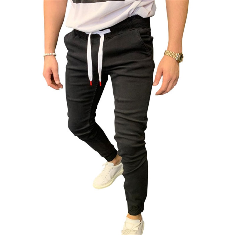 hombres Casual pantalones largos deportivos entrenamiento de gimnasia ejercicio pantalones estrechos de hombre para Joggers pantalones largos pantalones de hombre Fitness pantalones de chándal