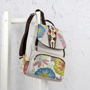 String Applicaties Vrouwen Reiziger Backrack! Leuk Bohemian Bloemen Prints Lady Cover Backruck Veelzijdige Vintage Rugzakken