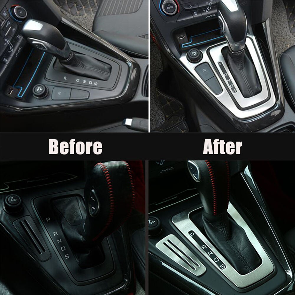 Car Accessories Gearbox Water Cup Holder Panel Trim Interior Decoration Frame sticker For Ford Focus 3 mk3