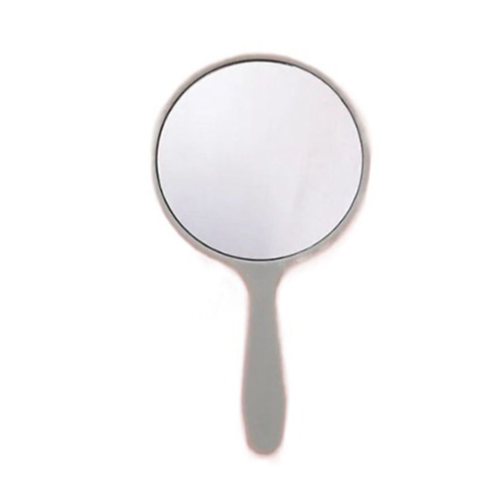 DIY Makeup Mirror Cute With Handle Small Round Handheld Mirror Handheld Anti-fall Portable Mirror Home: black