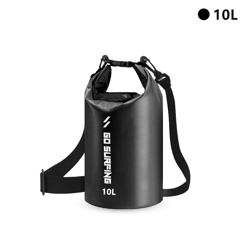 5/10L PVC Waterproof Bag River Trekking Bags Dry Pack Bag Dry Wet Separation Waterproof Drift Storage Bag: Black 10L