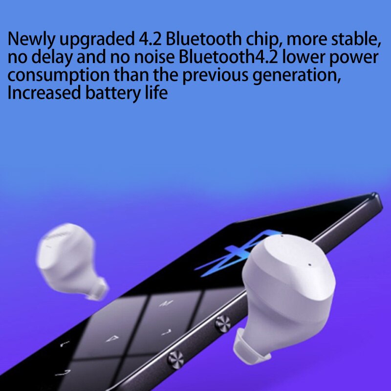 X2 Pantalla de contacto MP3 Bluetooth 1,8 pulgadas Bluetooth reproductor MP3 Pantalla de contacto de Metal Mp4 Player-16G DE MÚSICA