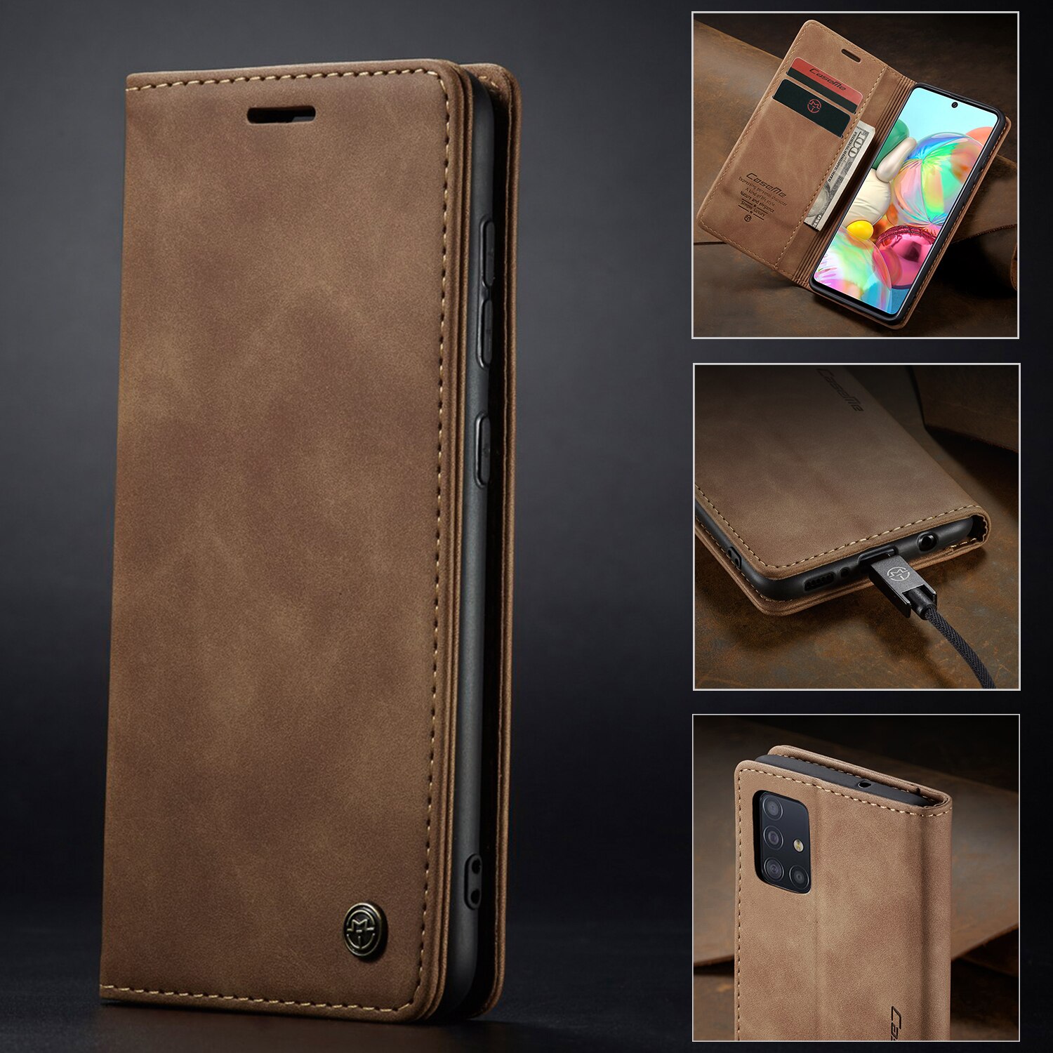 For Samsung Galaxy A71 SM-A715F Flip Case Leather Magnetic Matte Wallet Cover For Samsung A71 A70 A70S Phone Cases Book Stand