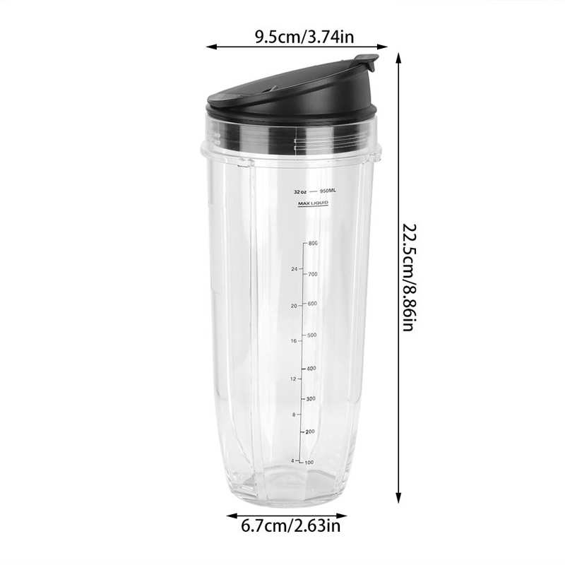 32oz Blender Container Cup Lid Juicer Jar Jug Pitcher Replacement Parts Fit for Nutri Ninja NINJA 900W 1000W Blender