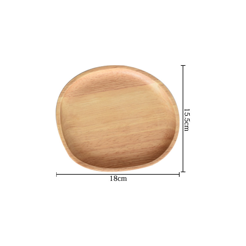 Sort valnøddetræ pande tallerken frugt retter underkop te bakke dessert middag brød pizza træ tallerken retro stil gummi te bakke: Jj1438-r18 x 15.5cm