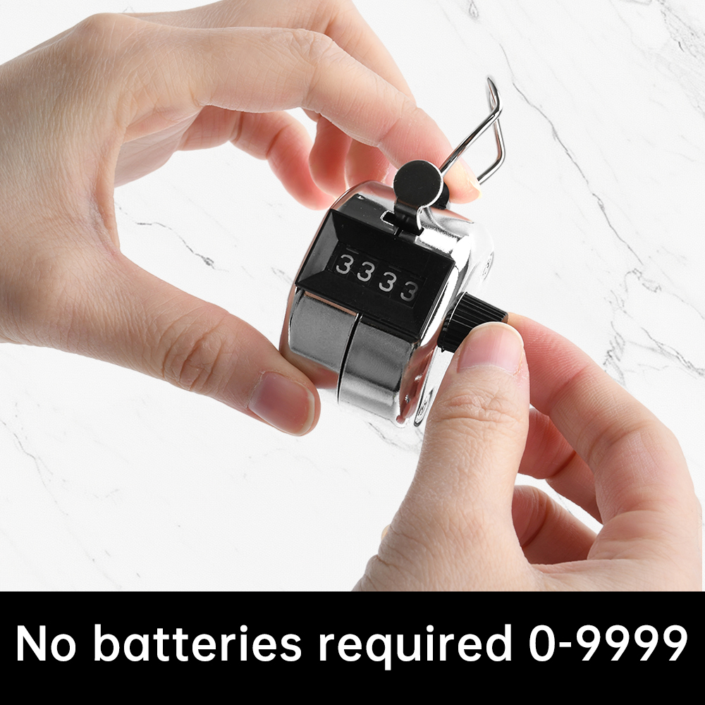 1pc Digital Hand Tally Counter Manual Counting Golf Clicker Training Counter 4 Digit Number Hand Held Tally Counter Mini Mechani