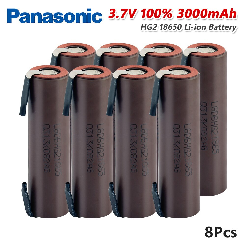 Panasonic 1/2/4/6/8/10X3.7 V Oplaadbare 18650 Lithium Ion Bateria real 3000 Mah 3.7 V HG2 18650 Batterij Pilas Met 2 Tabs