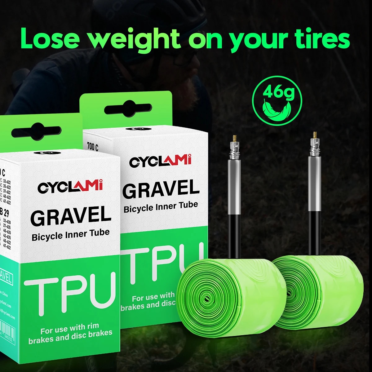 CYCLAMI Ultralight Road MTB 29 Fiets TPU Binnenband Band Franse Ventiel FV 45mm Voor Grind 700C 32C 35C 37C 40C 47C Super Licht