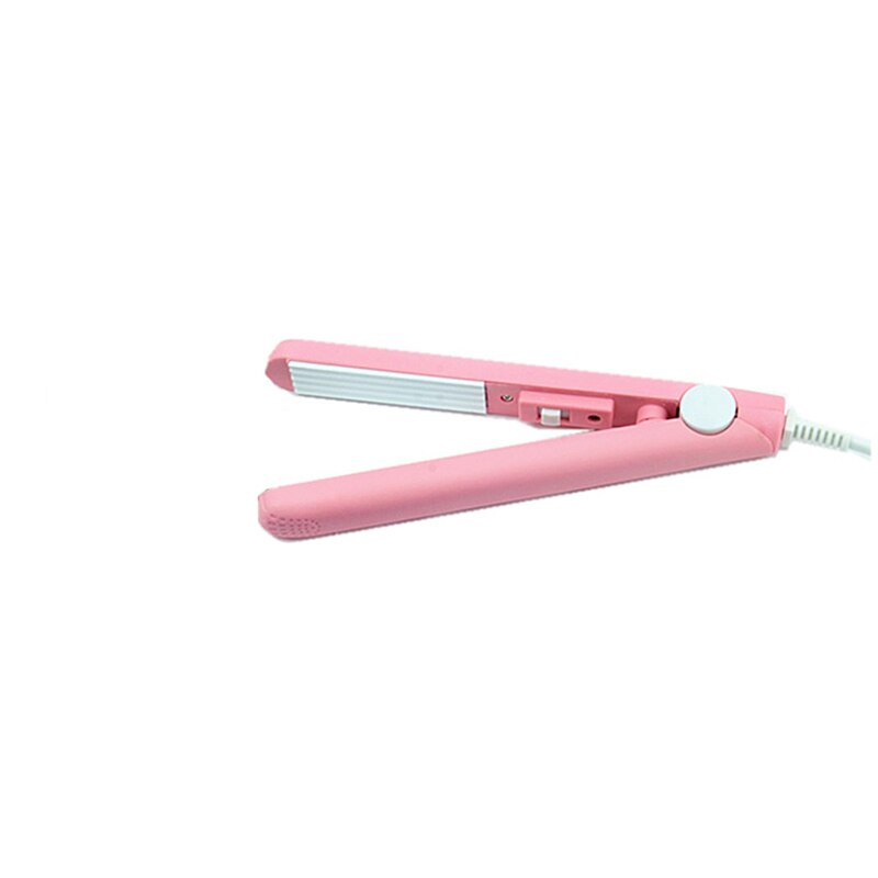 MIni plancha de pelo para niña, planchas alisadoras, rizador de pelo, plancha plana portátil para mujer, Onda de cabello 220V, enchufe de la UE: Wave-pink