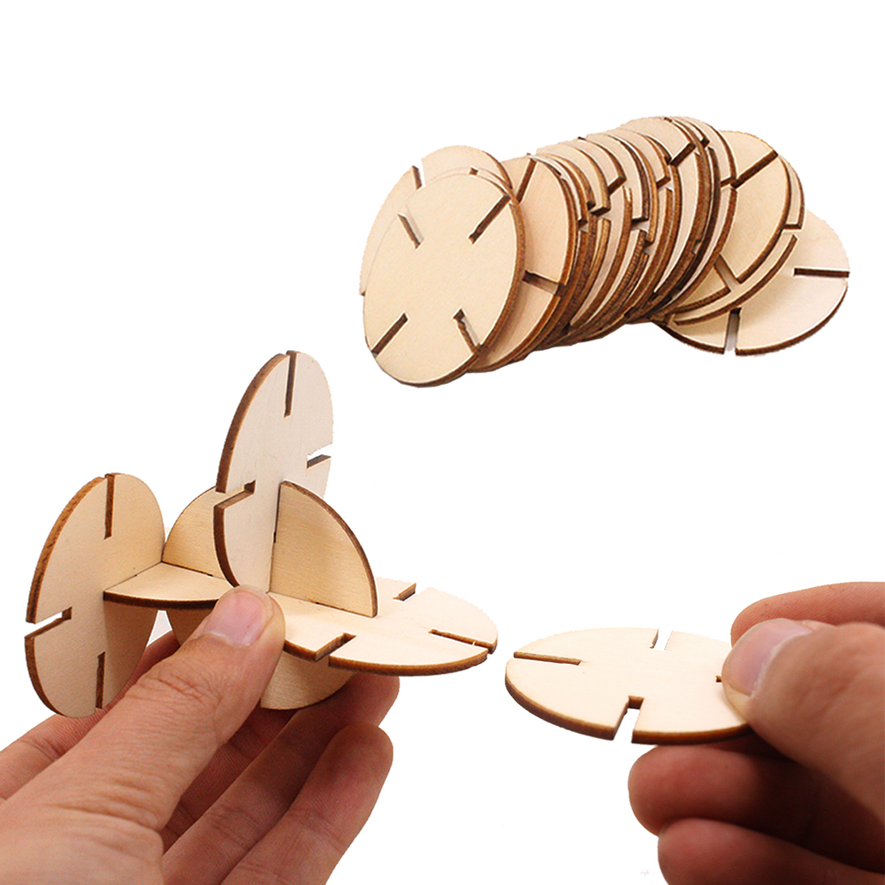 50pcs/set Multi-function Windmill Pattern DIY Wooden Easter Hanging Pendant Home Decor Ornament for DIY Art Home Decoration