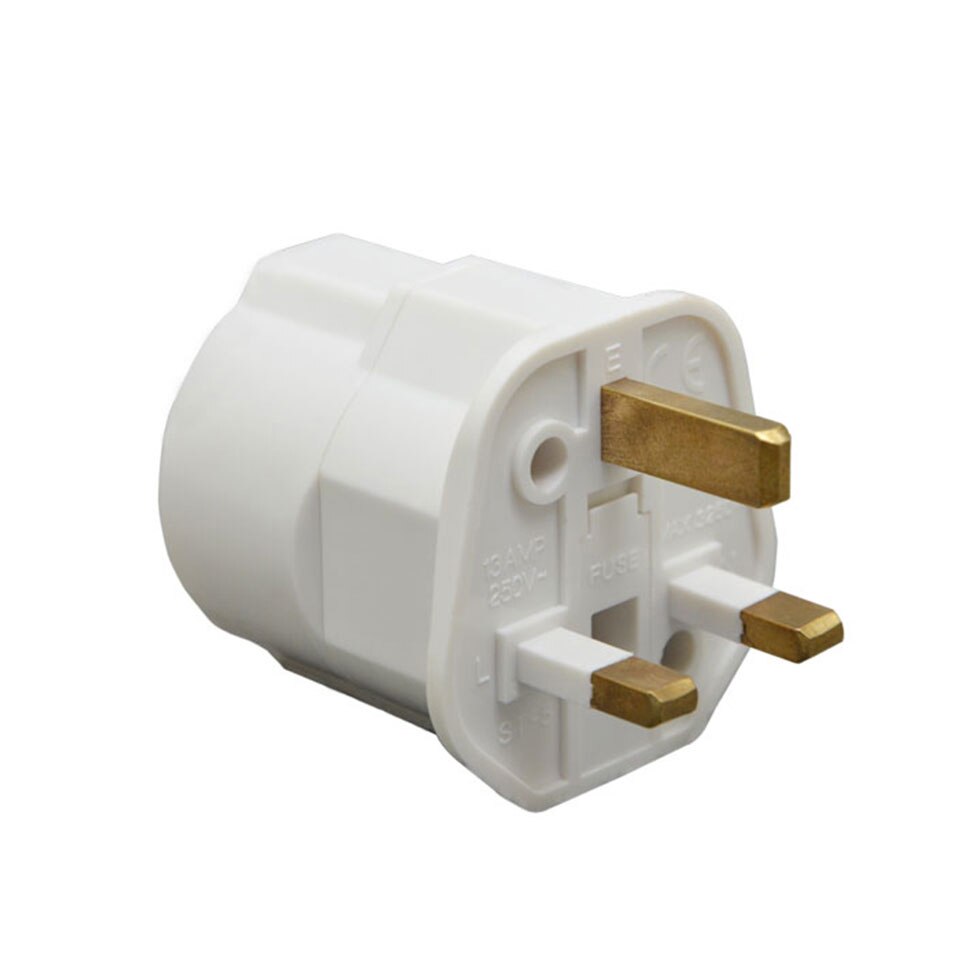 13A International Plug Adaptor Universal Travel Socket UK To EU Plug AC Power Charger Converter Fused Overload Protector 3250W