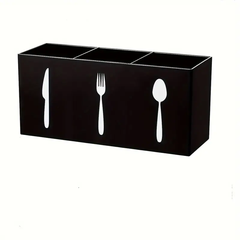 Support de rangement en plastique pour couverts de cuisine, étagère à couteaux, porte-égouttoirs, cuillère, fourchette, baguettes, outil de cuisine F2: Black