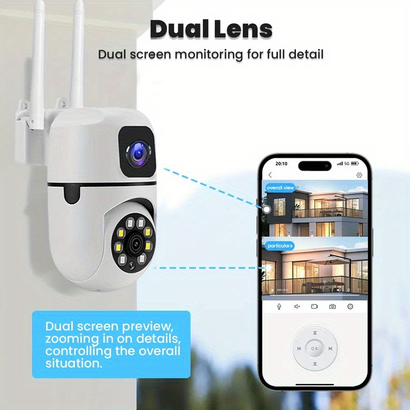 Caméra de sécurité domestique à double objectif 6MP, application YI IOT, Wifi 2.4GHz, Vision nocturne couleur, Audio bidirectionnel, vidéosurveillance PTZ