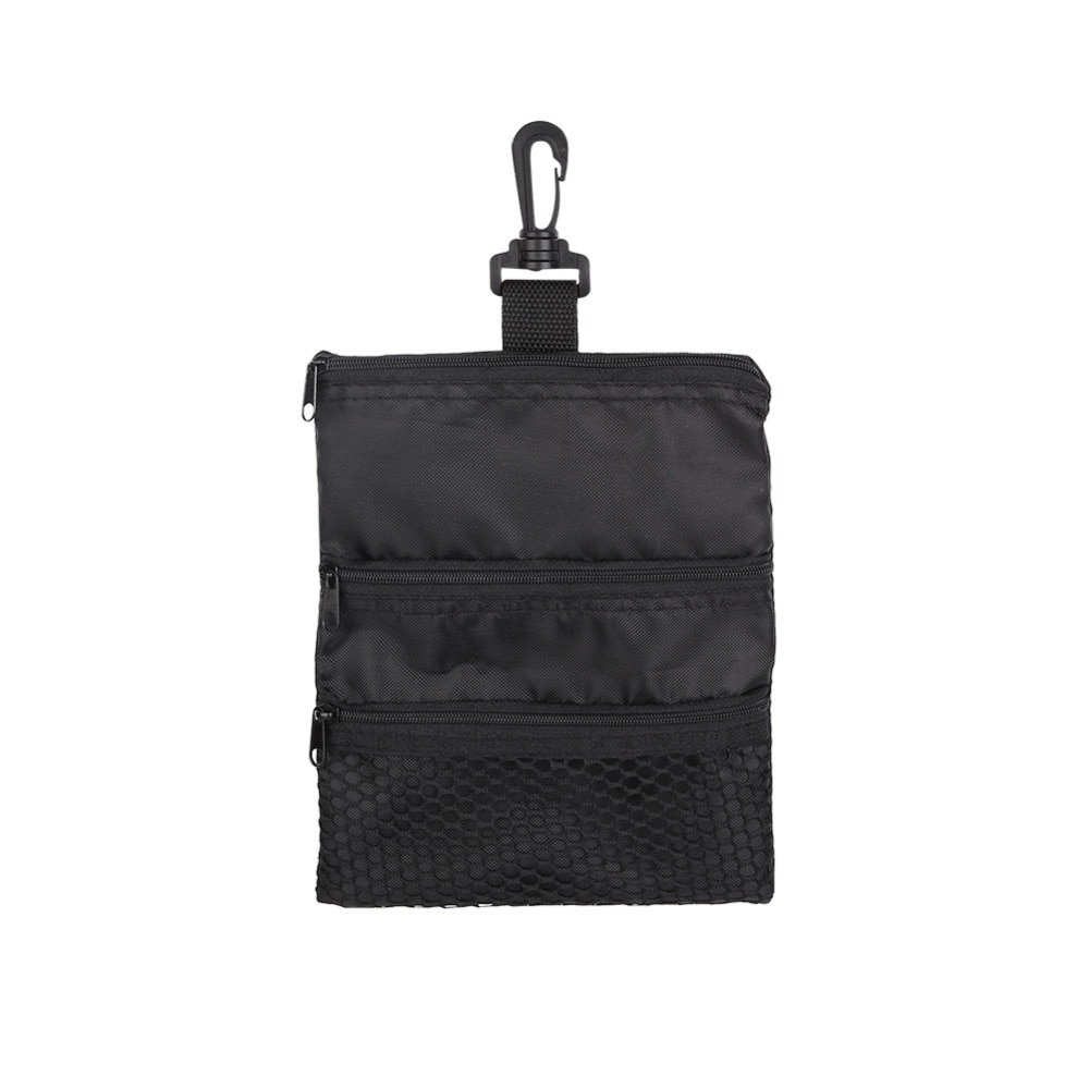 Mini Draagbare Golfbal Zak Multi-Pocket Zwarte Rits Handtas Tas Golf Accessoires