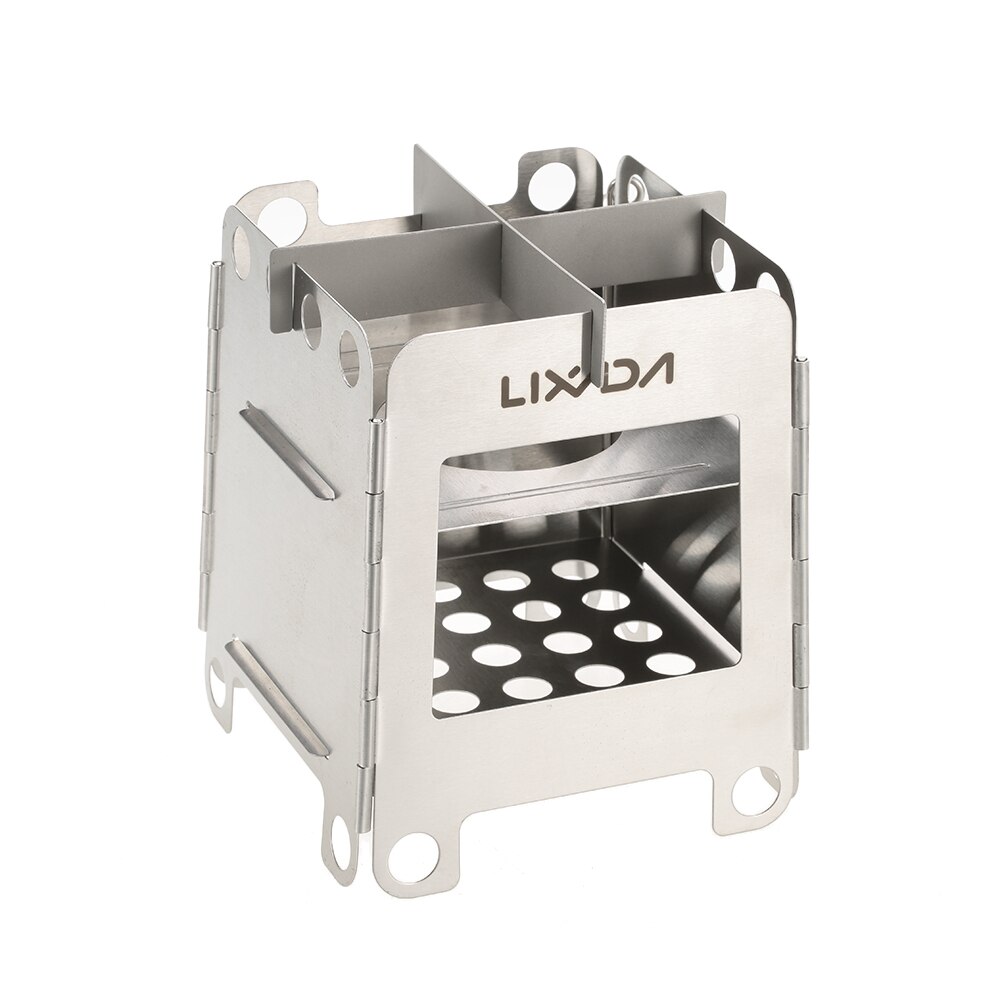 Lixada Camping Kachel Draagbare Lichtgewicht Opvouwbare Houtkachel Pocket Kachel Outdoor Camping Backpacken Koken Picknick