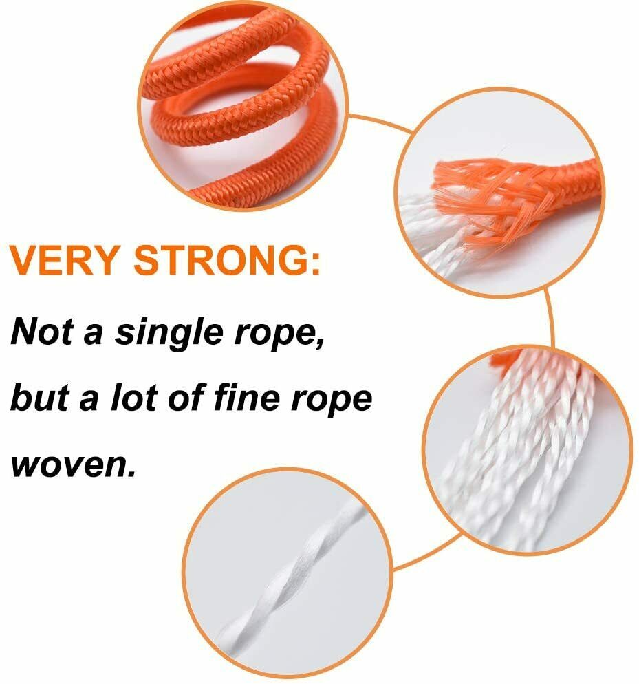 Fishing Rope with Carabiner All Purpose Nylon High Strengte Cord Safety Rope