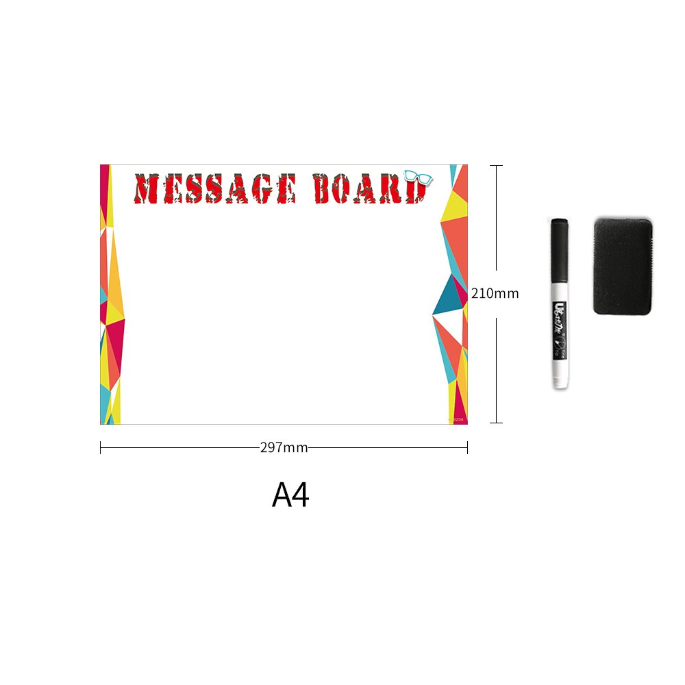 A4 storlek magnetisk whiteboard kylskåp magneter klistermärke presentationstavlor hem kök meddelande påminnelsestavlor att göra lista schema: A4 bz 06
