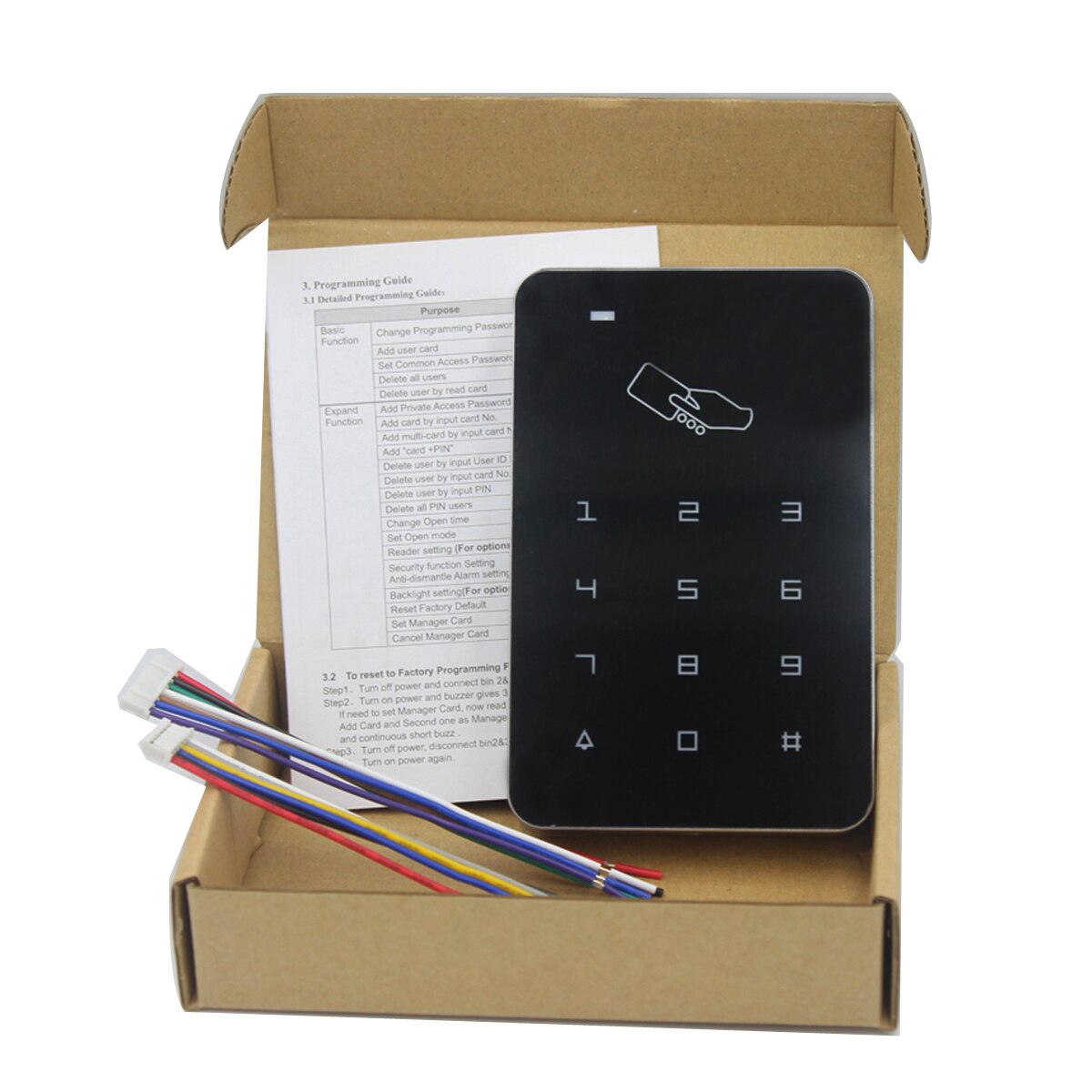 Touch Screen Backlight Standalone Access Controller 125Khz RFID Access Control Keypad Card Reader Door Lock System