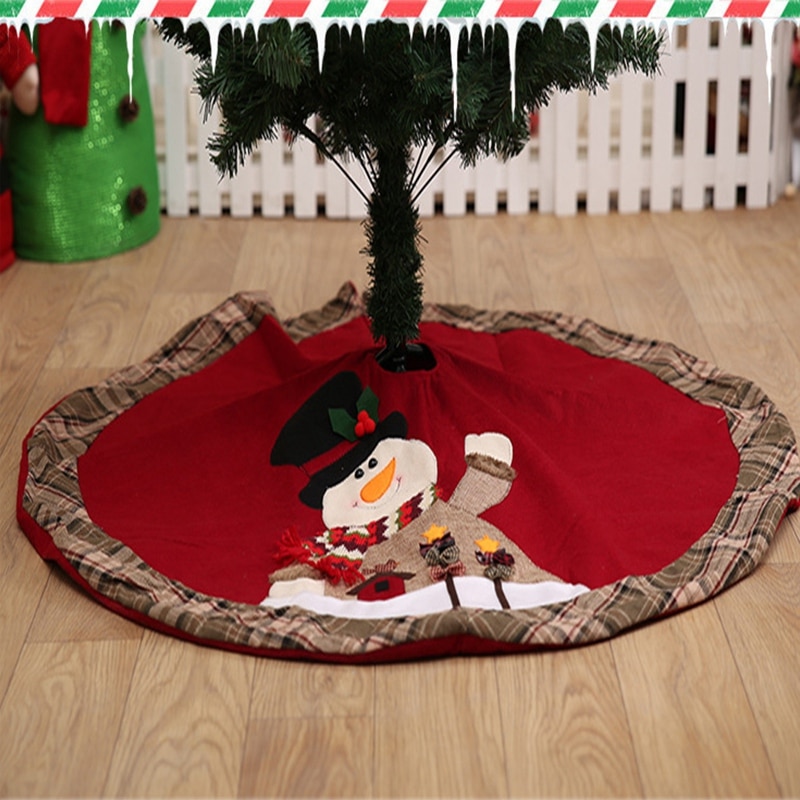 41 Inch Villus Kerstboom Rok Met Santa Land Xmas Boom Decoraties Boom Rokken Dubbele Lagen Ornamenten