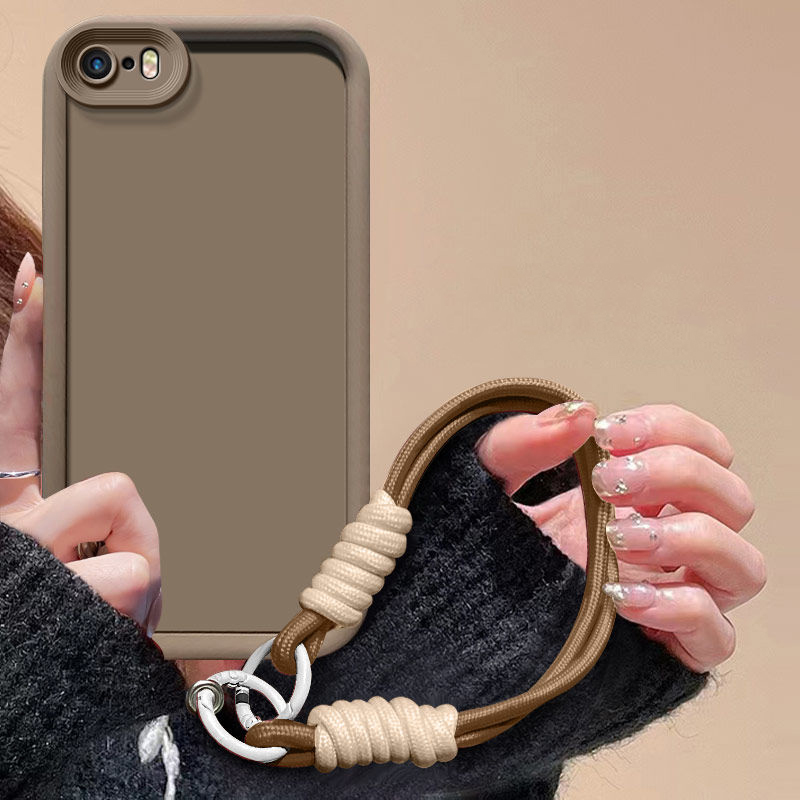 Til iphone 5 5s se deksel til iphone se iphone 5 iphonese 5s telefondeksel støtfangerdeksel myk silikon anti-trykk opphengssnor: Brun / Iphone 5