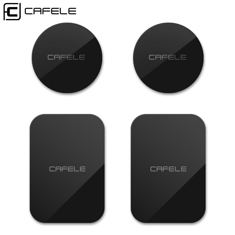 Cafele universell bil telefonholder metallplate til magnetisk adsorpsjon skrivebord vegg telefonholder jernark til luftventil bilholder: 2 runde 2 firkanter