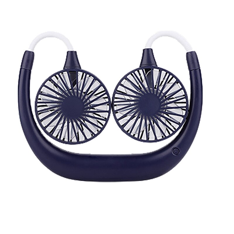 Neck Fan Portable USB Rechargeable Fan Personal Fan Wearable with Dual Heads for Travel Outdoor Office: blue