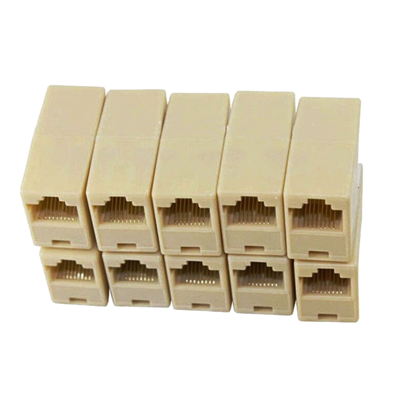 5 stk legeret internetværktøj  rj45 kat 5 koblingsstik adapter netværk lan kabel forlænger stik