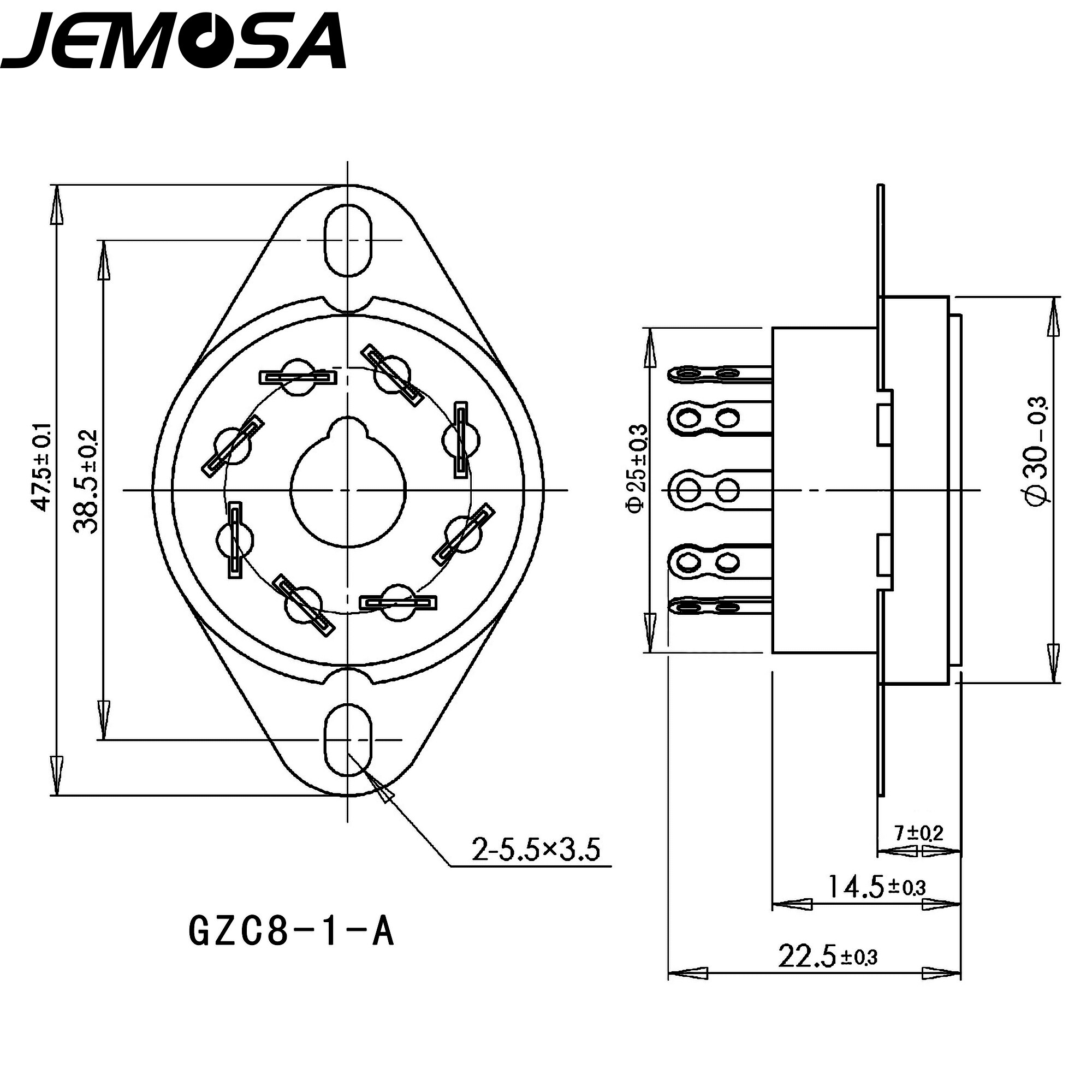 10 pz ceramica 8pin presa tubo GZC8-Y-6 presa tubo elettronico KT88 6SN7 6V6 6L6 EL34 6N8P tubo a vuoto amplificatore Audio HIFI fai da te