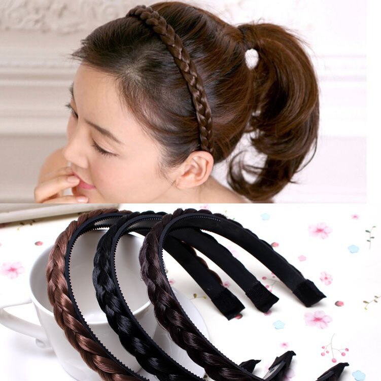 Bandeau fausse torsion tressé pour filles | 1 pièce de version coréenne de cheveux de , cerceau pour tête avec clip boutique