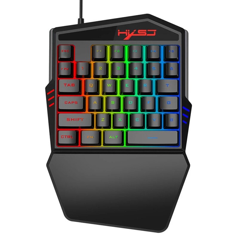 USB Wired One Handed Mini Gaming Keyboard Backlight Mice Optical Keyboard Mouse Set Game Controller For PC PS4 Xbox Gamer: V100-2 only