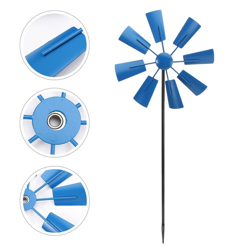 1pc vind spinner dekorativ vindmølle dekorativ jern vindmølle gård plug-in vinder havevind spinner ornament