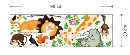Jungle Wild Animals Vinyl Mural Wall Decals Sticker Kids Nursery Room Decor
