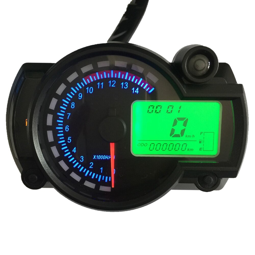 Motorfiets Snelheidsmeter LCD Digitale Toerenteller Gauge Kilometerstand 7 Kleuren Waarschuwingslampje voor RX2N 4 cilinders 400CC 5000rpm