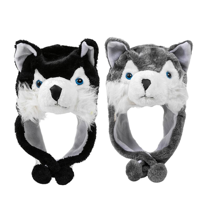 Unisex Winter Fuzzy Pluche Wasbeer Dier Hoed Met Pompom Lange Bandjes Sneeuw Ski Warme Oorklep Beanie Cap Cosplay Kostuum