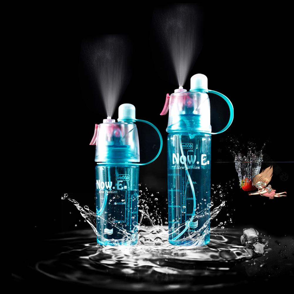 400ml/600ml dricksflaska shaker spray sport vattenflaska utomhussport bärbara flaskor cykel cykling