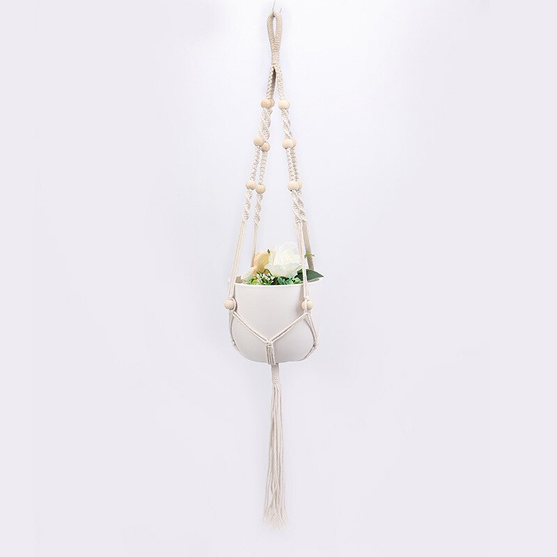 100% Handmade Macrame Plant Hanger Flower /Pot Hanger For Wall Decoration Countyard Garden Hand-knitted Hanging Home Decoration: NO1
