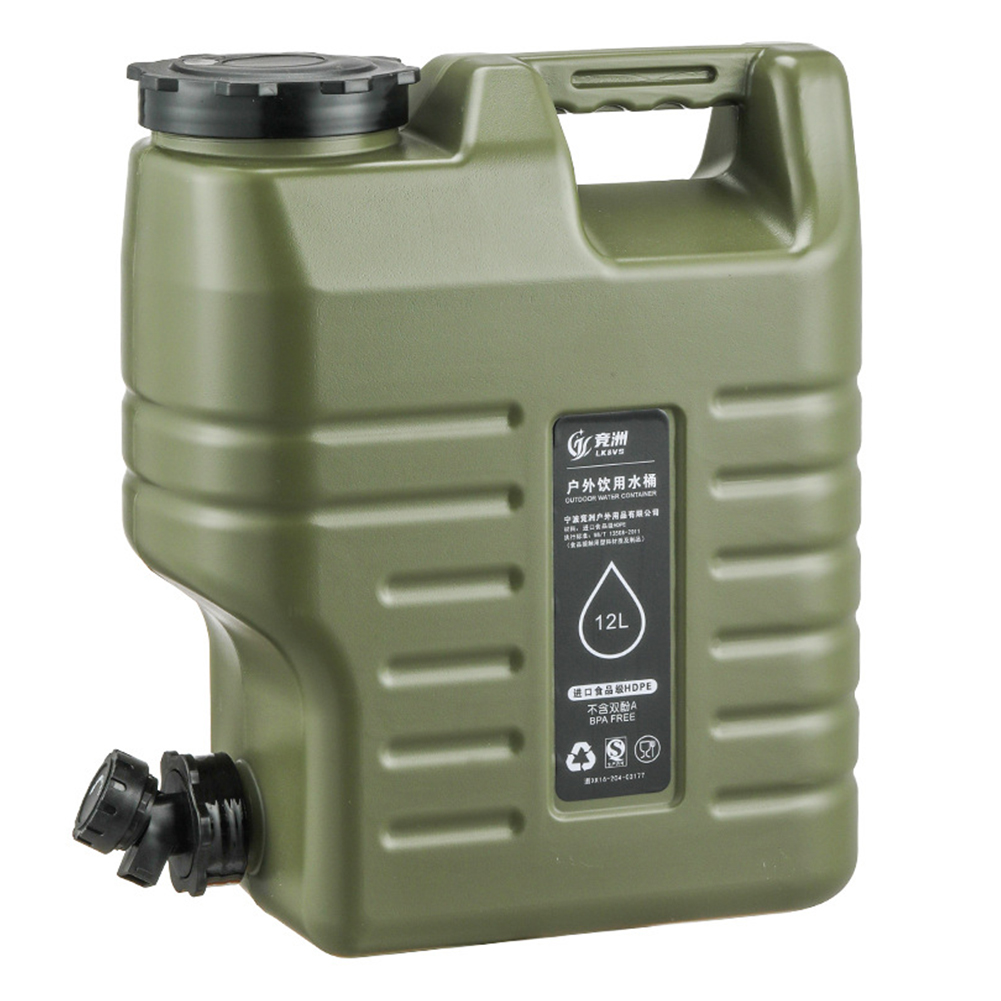 3.2 Gallon/12L Water Bucket Truly No Leakage BPA Free Drink Dispenser Multifunction for Outdoor Camping/Hiking Emergency Storage