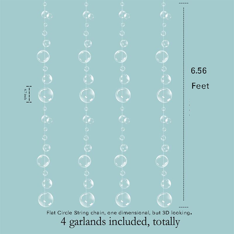 sotto il mare decorazioni per feste a tema compleanno conchiglie stelle marino alghe cavalluccio marino ornamenti da tavola bambino doccia ghirlande sospese: 4pezzi bianca Bubble