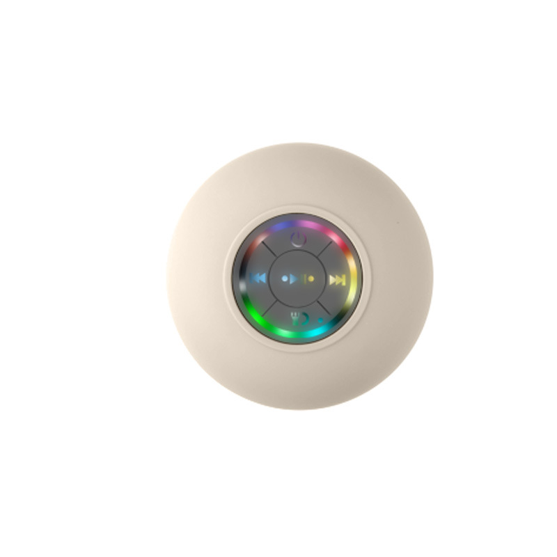 Mini-Bluetooth-Lautsprecher, wasserdicht, für Badezimmer, Audio-, kabellose Duschlautsprecher, RGB-Licht für Telefon, Soundbar, freihändiger Autolautsprecher: Weiß