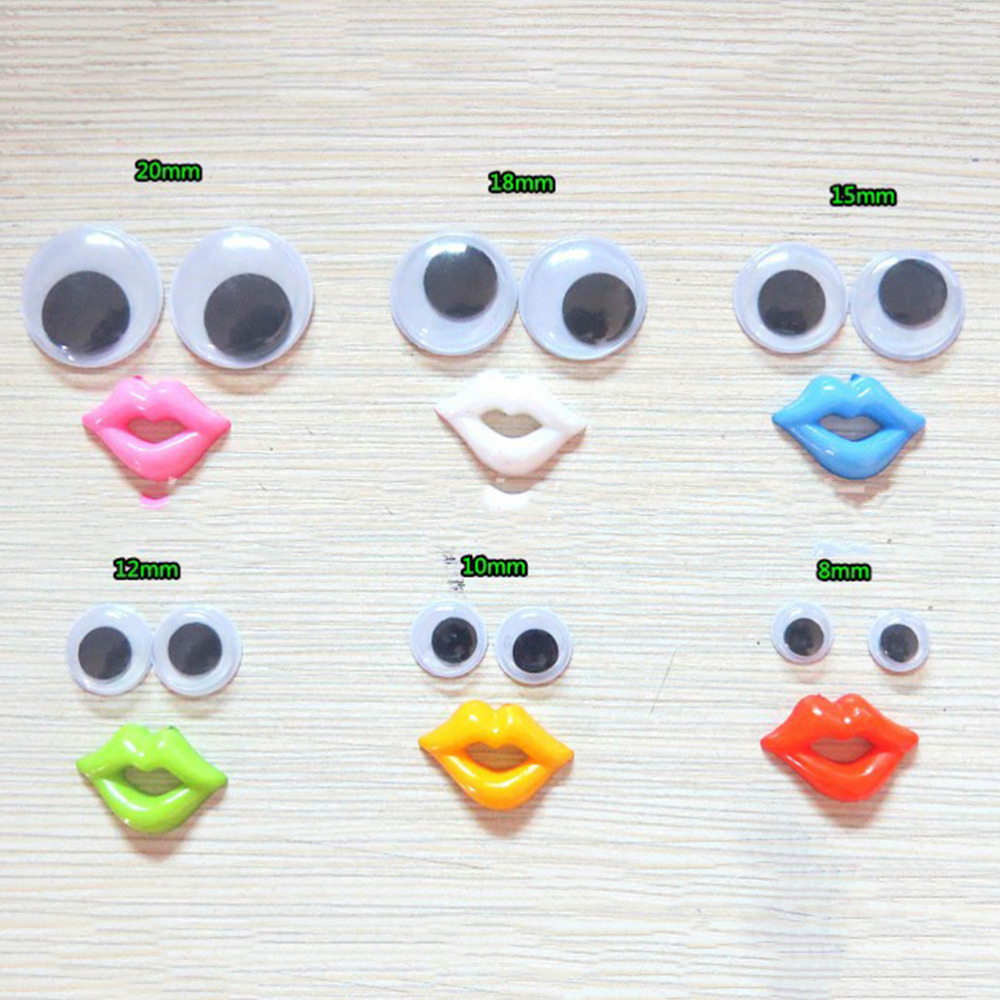 100Pcs DIY Speelgoed Plastic Googly Wiggly Beweegbare Black Joggle Ogen zelfklevende Poppen Oog Voor Speelgoed Poppen Googly zwarte Ogen Gebruikt