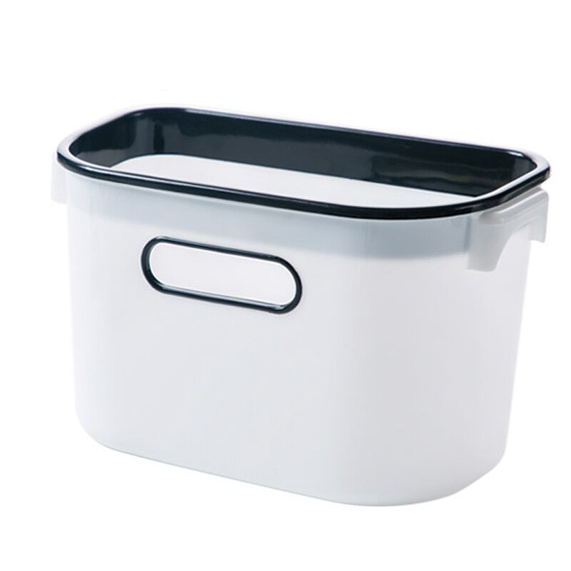 Cubo de basura de pared para cocina, colgador para puerta de armario pequeño para el hogar, papelera de plástico para Baño: white