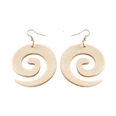 YULUCH-pendientes de madera Natural para niña y mujer, aretes colgantes de concha de caracol, joyería de para de graduación,: White