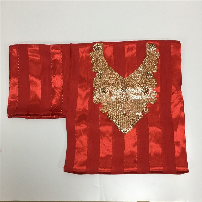 Silkestof til damekjole broderet george silkestof afrikansk metallisk silkestof 114cm/8mm 5+2 yards 12 l 02282