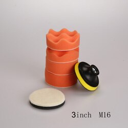 SPTA 3 5 6 7 Inch Car Waxing Sponge Kit Polishing Pads Soft Edge Backing Plate Grinding Buffing Sponge Waxing Polisher Foam Pads: 3inch M16 Mix Set