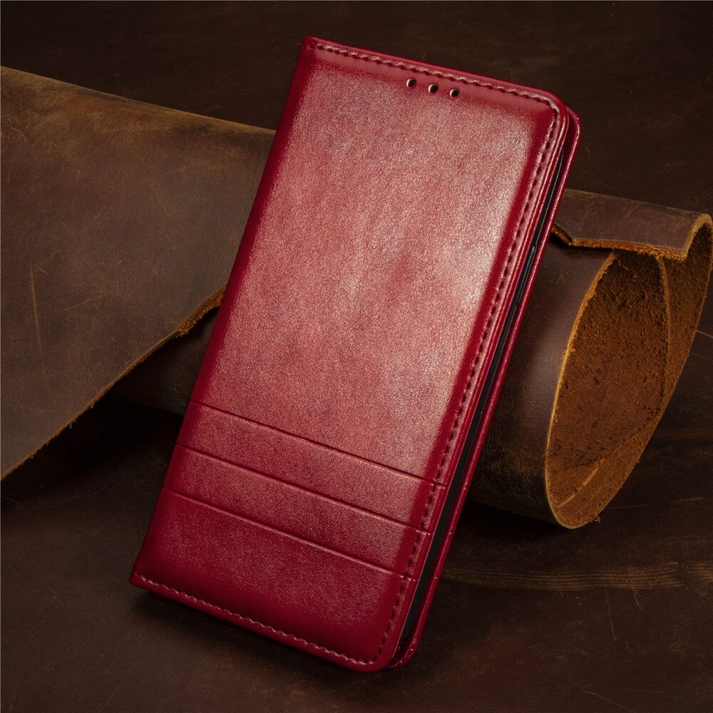 For Huawei Y9 case cover Flip Magnetic Closure Book cover For Huawei Y9 Y92018 case 5.93" Fundas Coque phones Pouch: Red