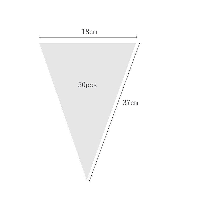 50pcs/Lot Party Cone Bags Clear Cone Plastic Candy Biscuit Bags DIY Candy Bag Wedding Favors Food Storage Organizer: SIZE C