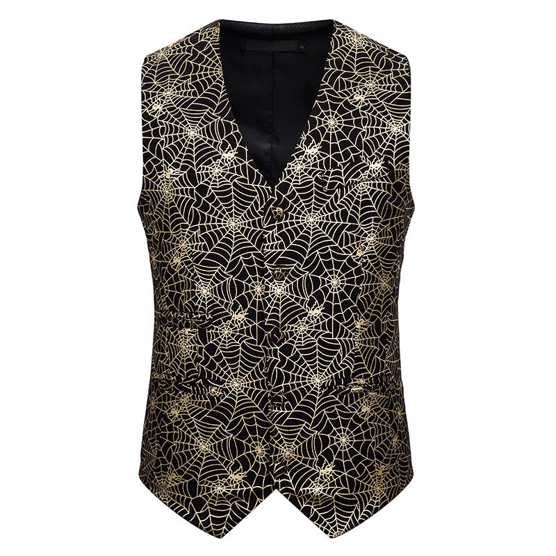 V-hals enkelrijgs pak vest heren merk steampunk jurk vest vest heren feest podium zanger chaleco hombre xxl