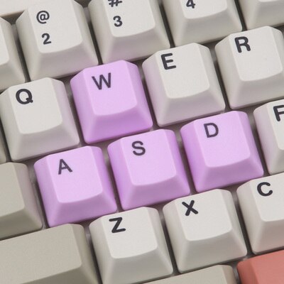 Capacitive Keyboard WASD PBT Keycaps Blue Pink Purple Red Yellow Green Color Game Keycaps For Topre Keyboard Replace Key Cap: keycap3