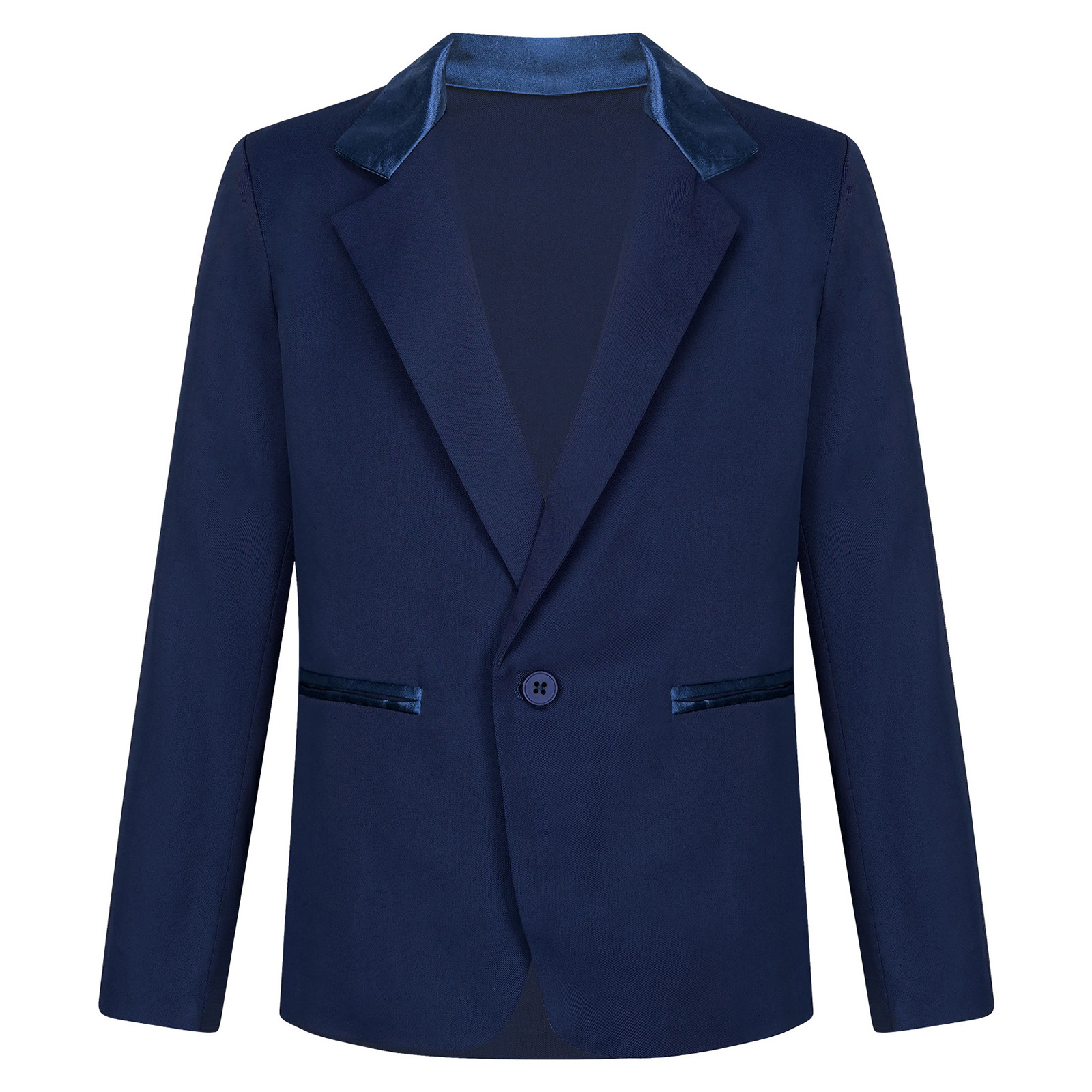 Traje de caballero para adolescentes, Blazer Formal de manga larga con solapa, ropa de abrigo para actuación en escenario de noche, boda, de cumpleaños, graduación: Azul / 6