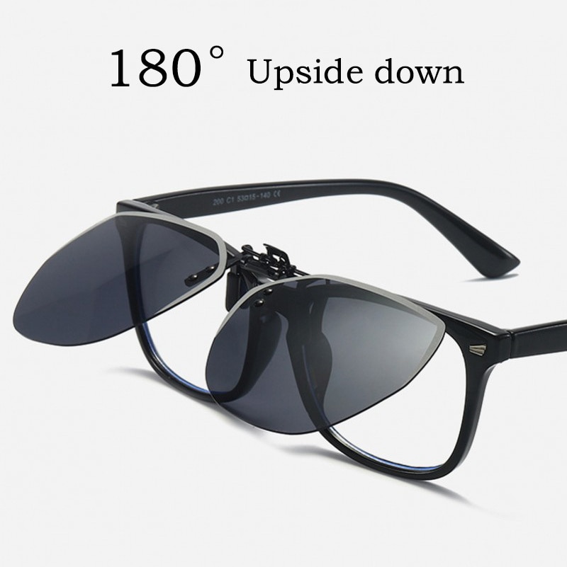 Sunglasses Polarized Clip Women Men Frameless UV400 Lightweight Color Change Lenses Polarized Flip-up Sun Glasses Eyewear